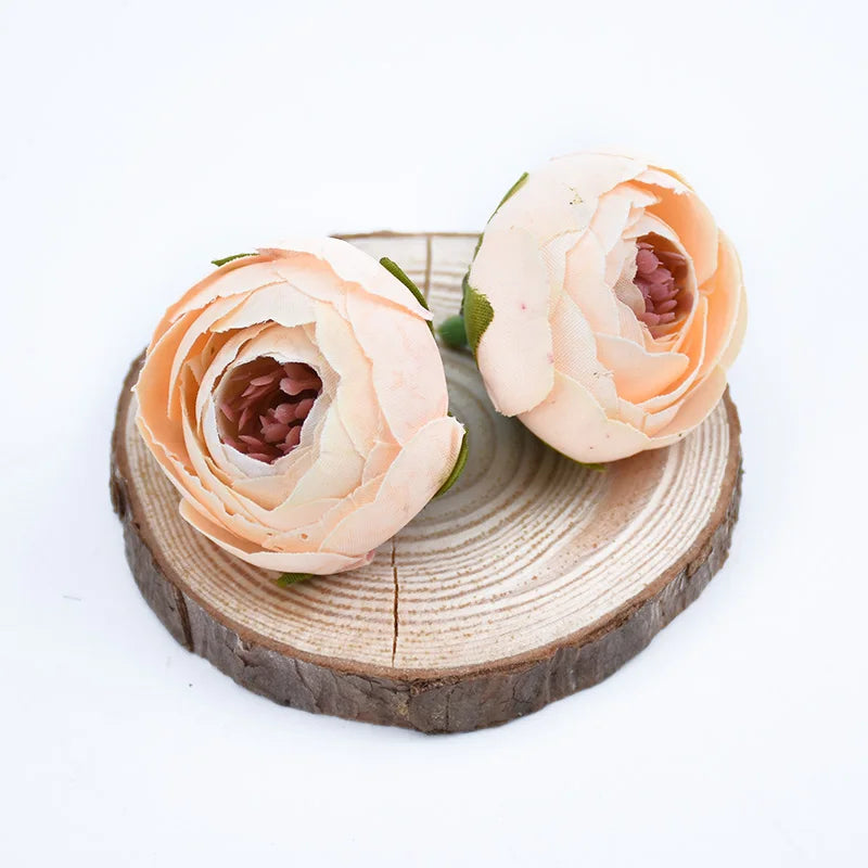 Silk Tea Rose Artificial Flowers for Wedding, Wreath & DIY Crafts Artificial Silk Flowers Babs champagne 10 pcs