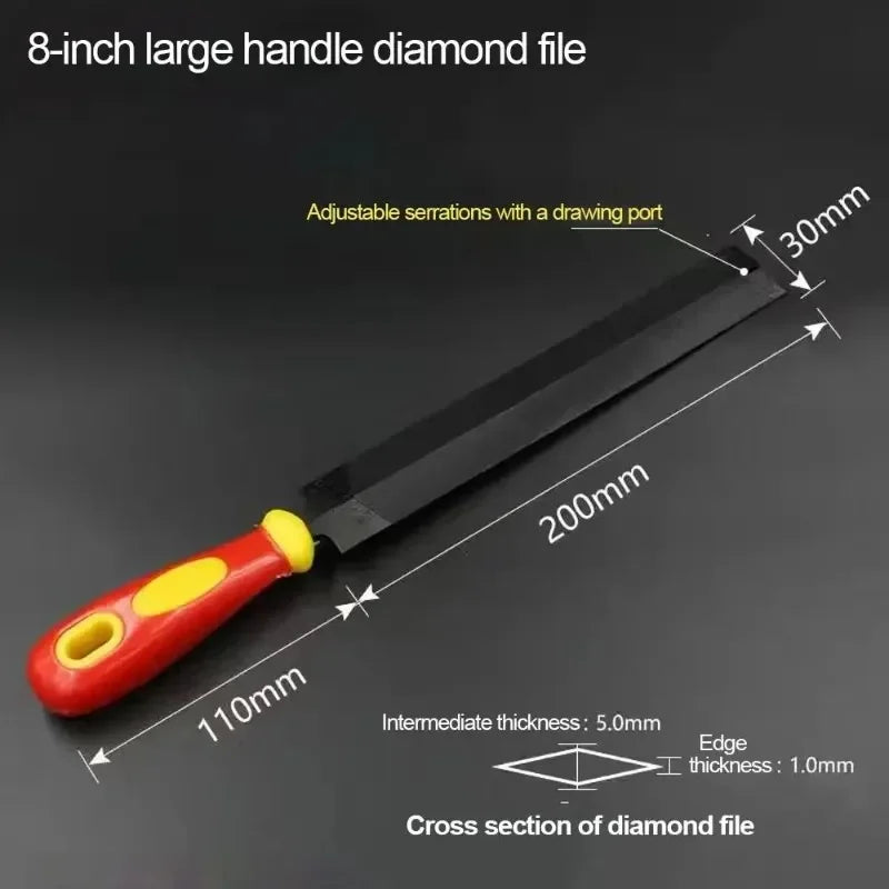Diamond-Shaped File 6/8 Inch – Saw Sharpening & Grinding Tool Diamond Hand File Babs