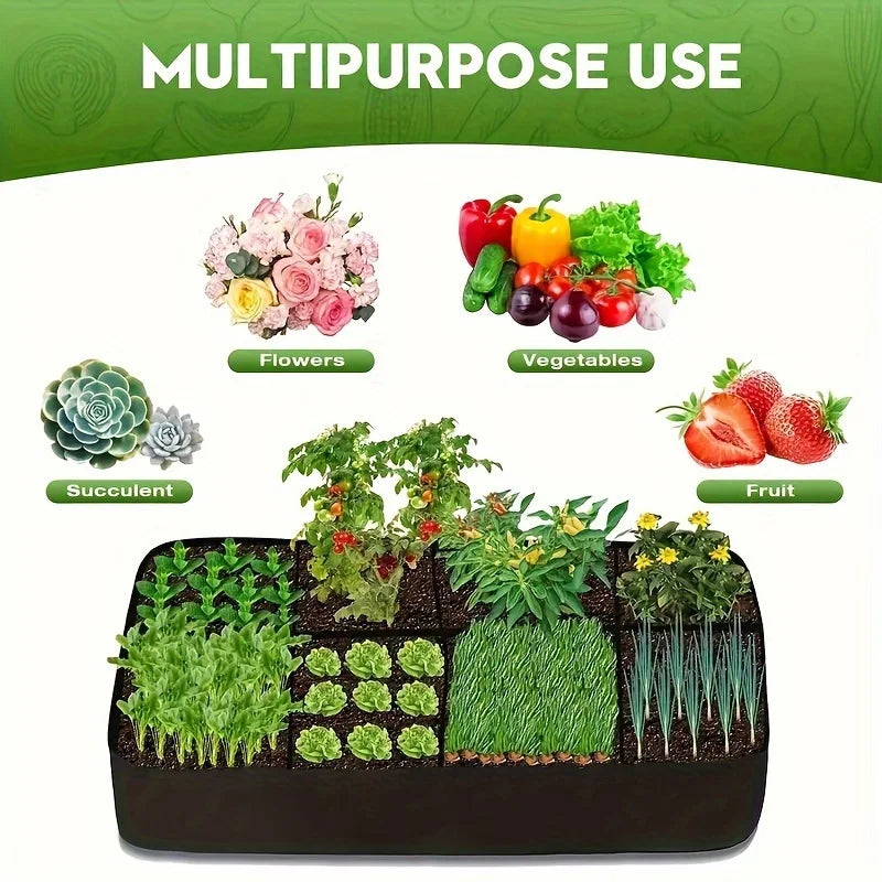 Extra Large 8-Grid Elevated Raised Garden Bed – Veggies & Flowers Raised Garden Bed Babs
