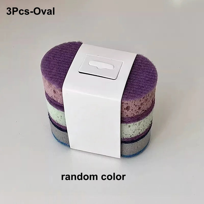 3-Pack Dishwashing Sponge & Pot Brush Kitchen Cleaning Set Kitchen Cleaning Sponge Babs 3Pcs-Oval
