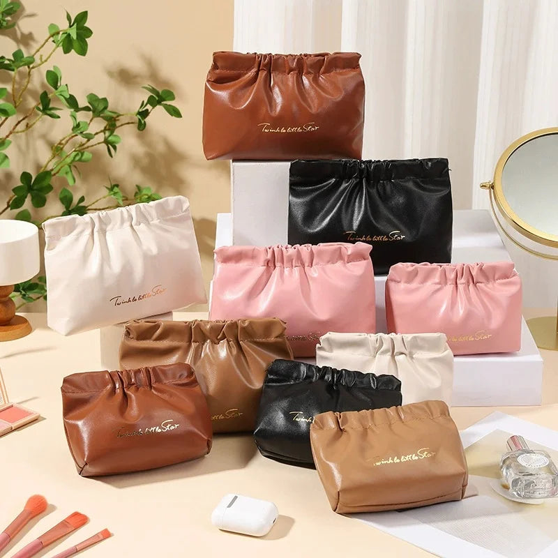 PU Vegan Leather Travel Makeup Bag & Cosmetic Pouch Cosmetic Makeup Bag Babs