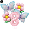 Pink Butterfly Foil Balloons – 5th Birthday & Party Décor