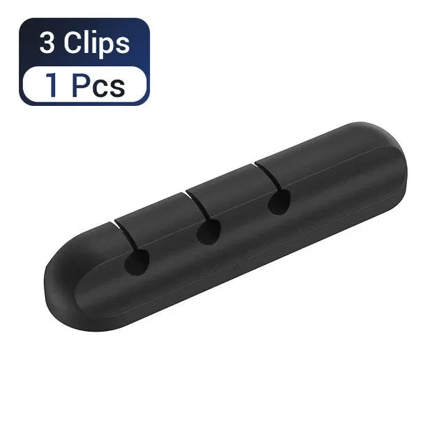 Silicone Cable Organizer Clips – USB Cable Winder & Desk Tidy Cable Management Clips Babs 3 CB