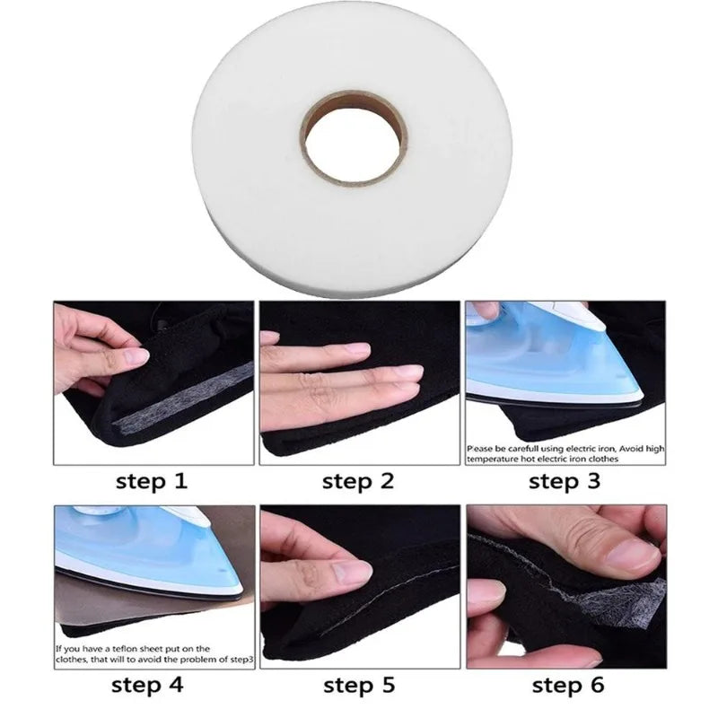 Double-Sided Fusible Fabric Tape 2 Rolls – 70 Yards Each Fusible Sewing Tape Babs