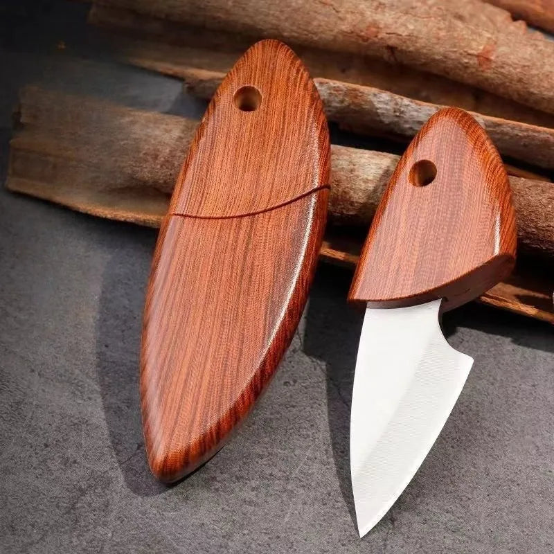 Mini EDC Pocket Knife – Wooden Handle & Stainless Steel Blade EDC Pocket Knife Babs