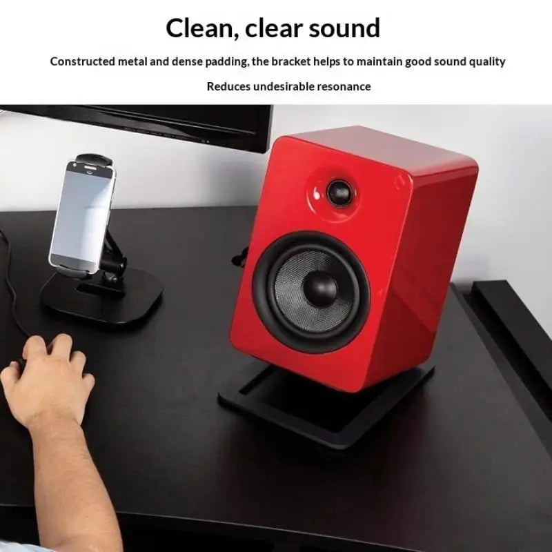 HUXUAN 2-Pack Desktop Speaker Stands – Aluminum Anti-Slip Speaker Stand Babs