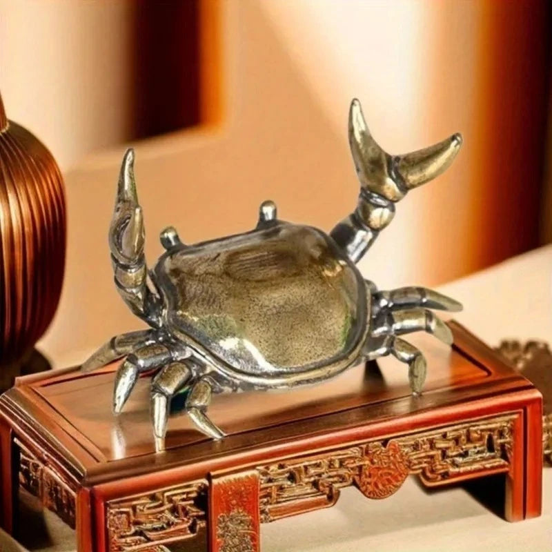 Pure Brass Crab Figurine | Copper Animal Statue Home Decor Brass Figurine Babs