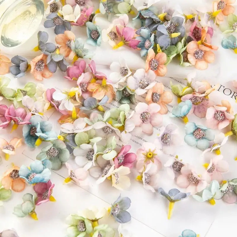 50/100Pcs Silk Artificial Daisy Flower Heads – Multicolor Décor Artificial Flower Heads Babs