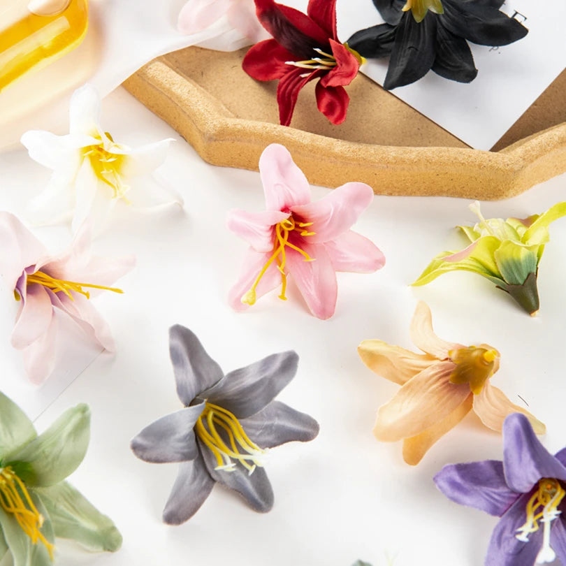Artificial Silk Lily Flower Heads 10/20pcs – Wedding & DIY Decor Artificial Silk Flowers Babs
