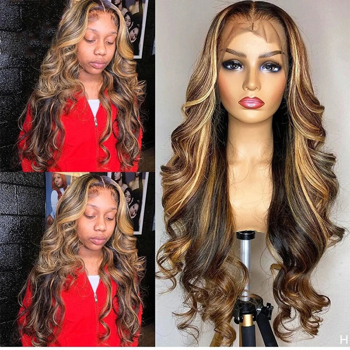 Long Curly Wave Synthetic Lace Front Wig | High Temp Fiber Synthetic Lace Front Wig Babs 20inches Brown