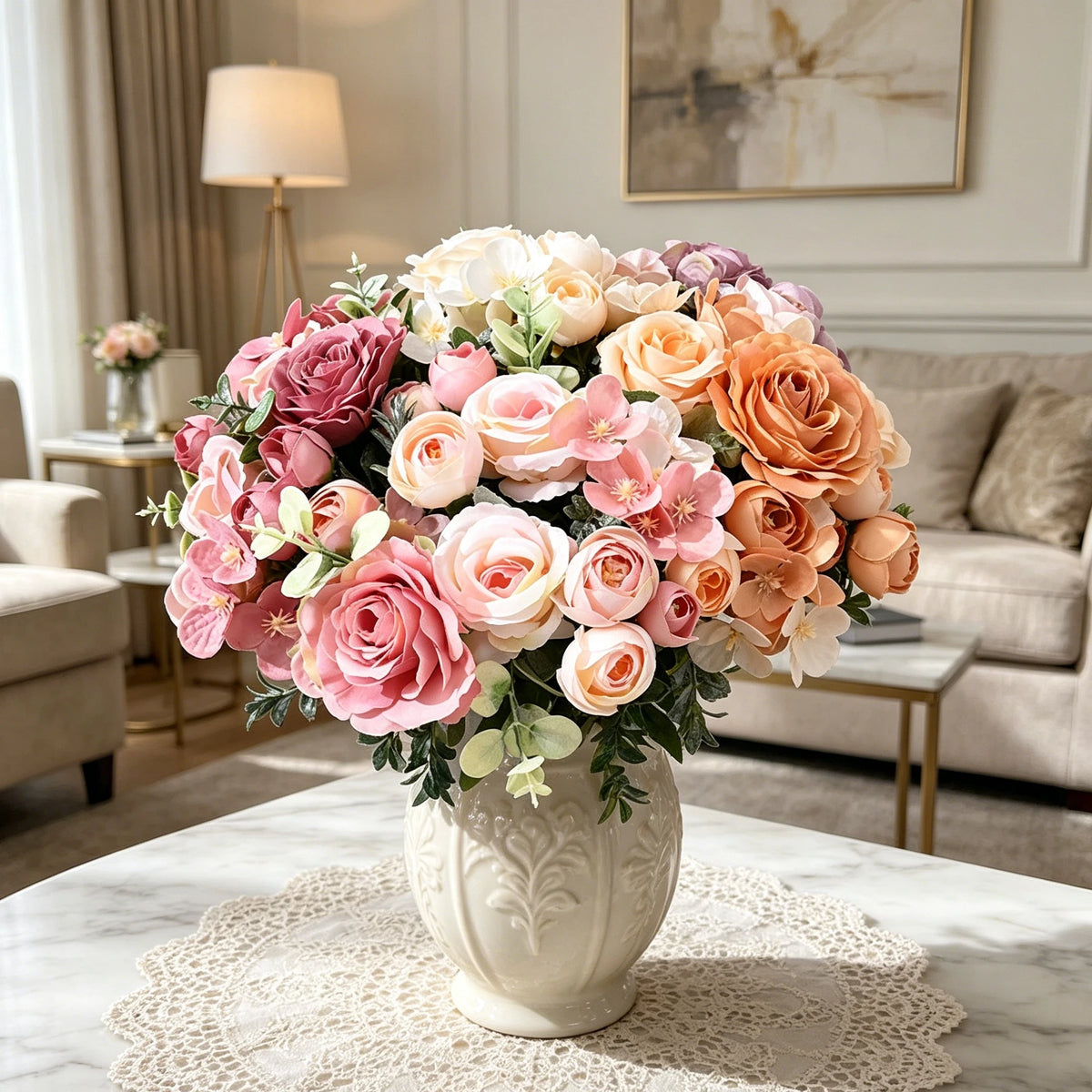 Artificial Silk Rose Bouquet – Wedding & Home Décor Artificial Flower Bouquet Babs