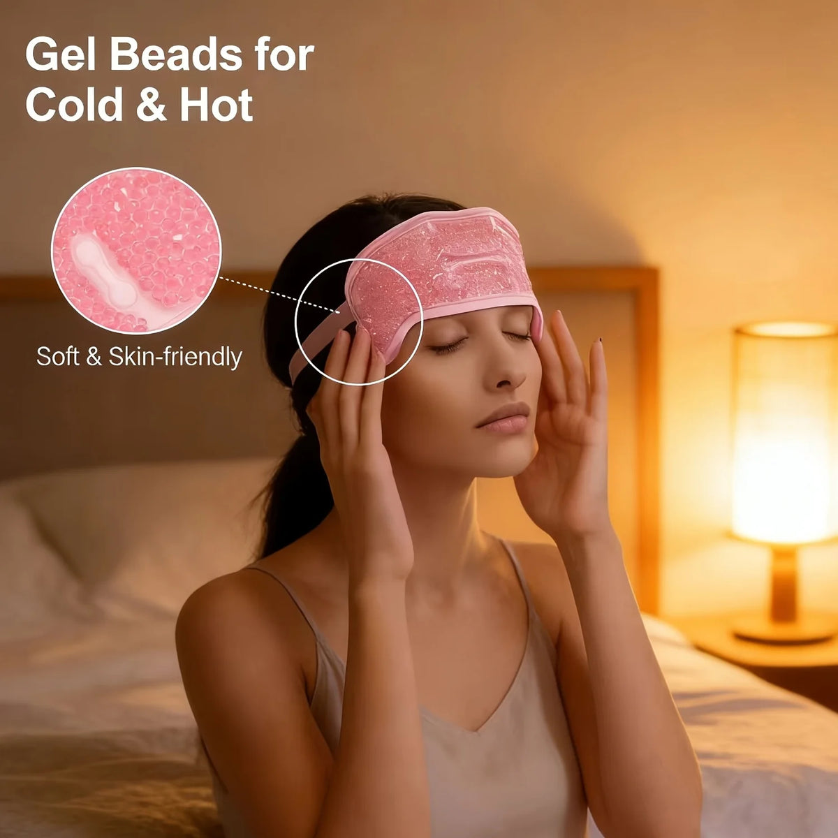 Reusable Cooling Gel Ice Mask Hat – Face & Head Cold Compress Cooling Gel Mask Babs