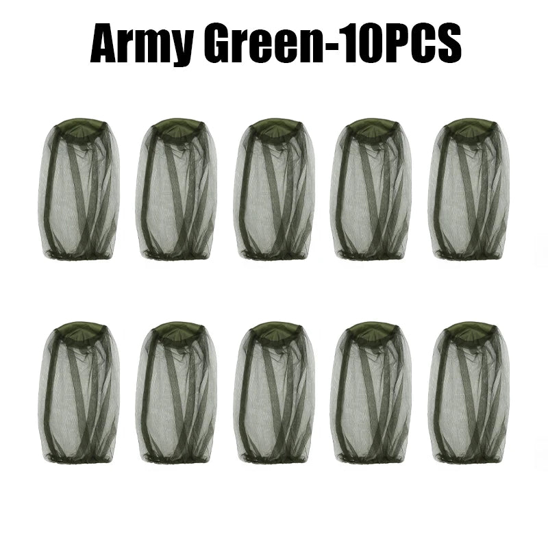Breathable Mesh Mosquito Head Net Hat – Camping & Fishing Mosquito Head Net Babs Green 10PCS