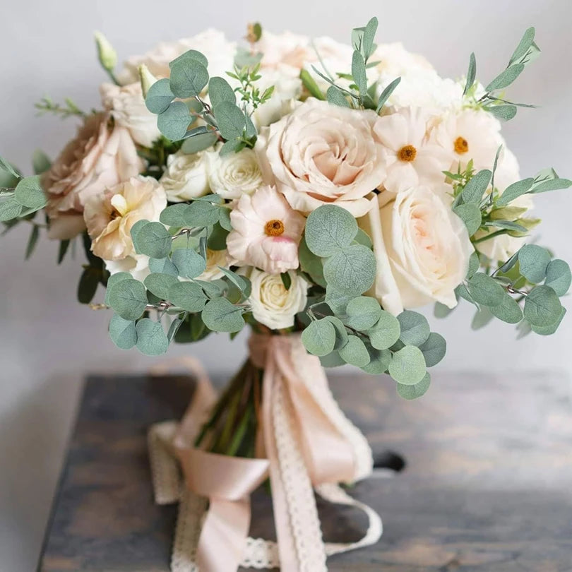 Artificial Eucalyptus Stems 5/10pcs – Faux Silk Branches for Decor Artificial Floral Stems Babs