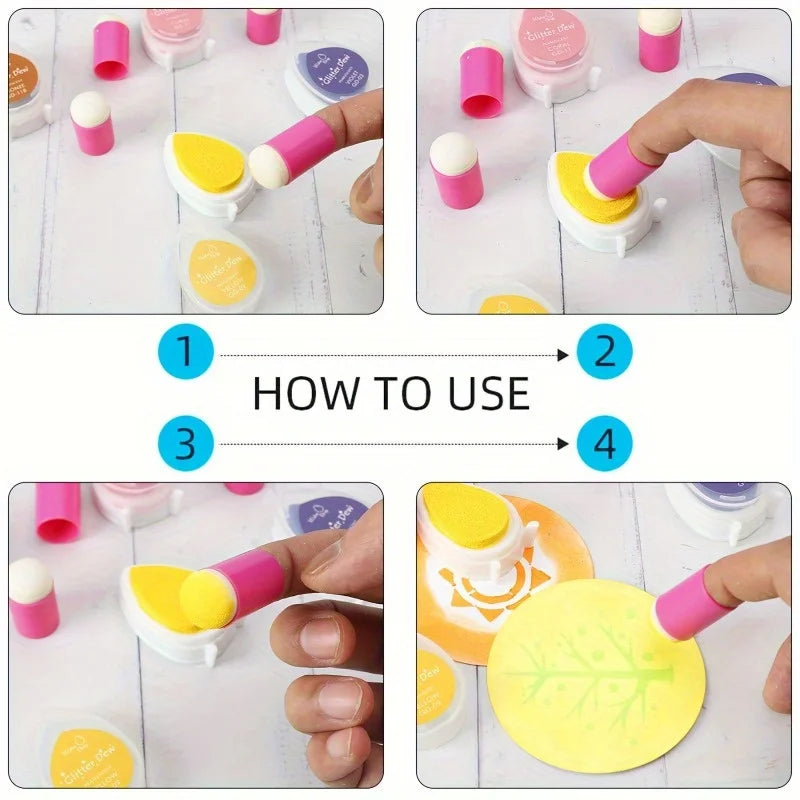 10-Piece Finger Sponge Daubers for Stamping, Ink & Card Making Craft Sponge Daubers Babs