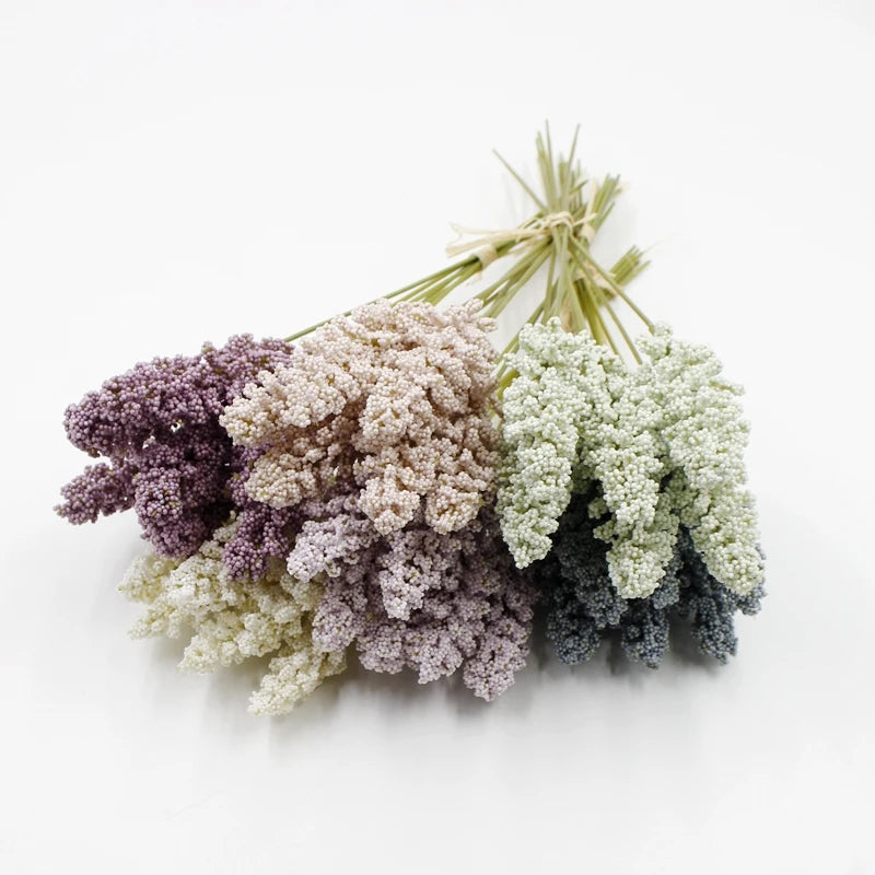 Artificial Rice Ears Lavender Spikes – 6pc Botanical Décor Stems Artificial Flower Stems Babs