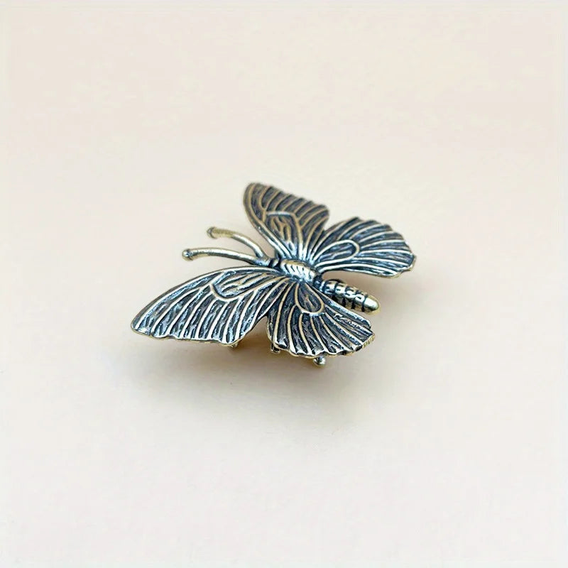 Solid Brass Butterfly Figurine – Antique Copper Desktop Ornament Brass Figurine Ornament Babs 1pc