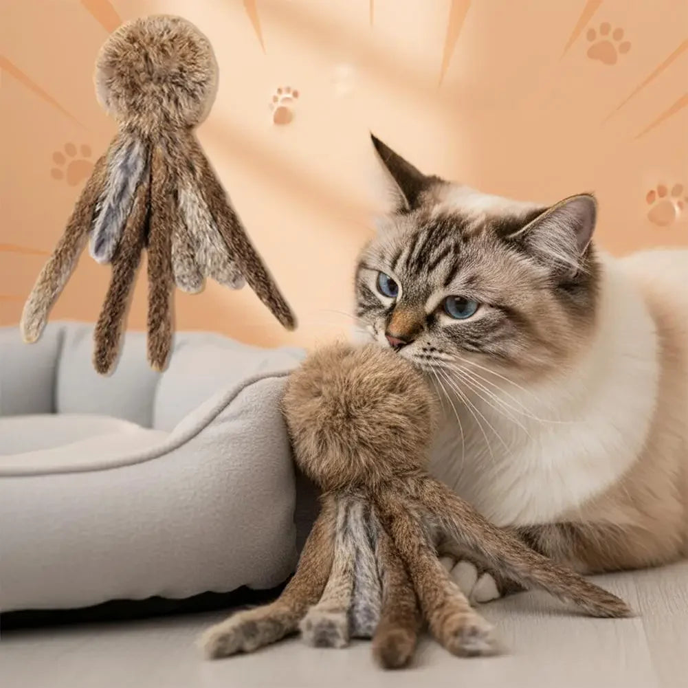 Faux Rabbit Fur Cat Toy – Interactive Hunting Plush Toy Interactive Cat Toy Babs