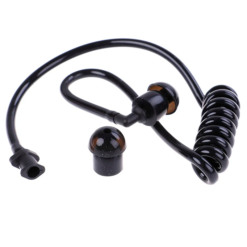 Black Coil Acoustic Air Tube Earplug – Universal Radio Earpiece Earpiece Air Tube Babs
