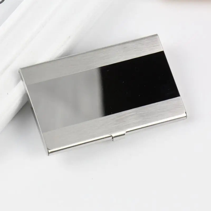Slim Stainless Steel Business Card Holder – Metal Pocket Case Business Card Holder Babs Style 2