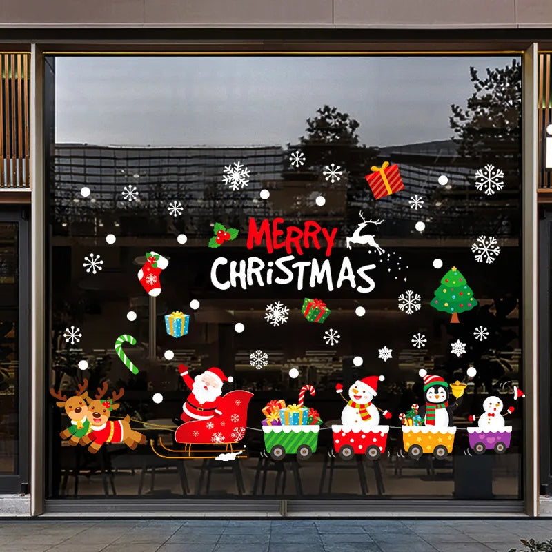 137-Pc Christmas Snowflake PVC Window Cling Stickers – Reusable Window Cling Stickers Babs B