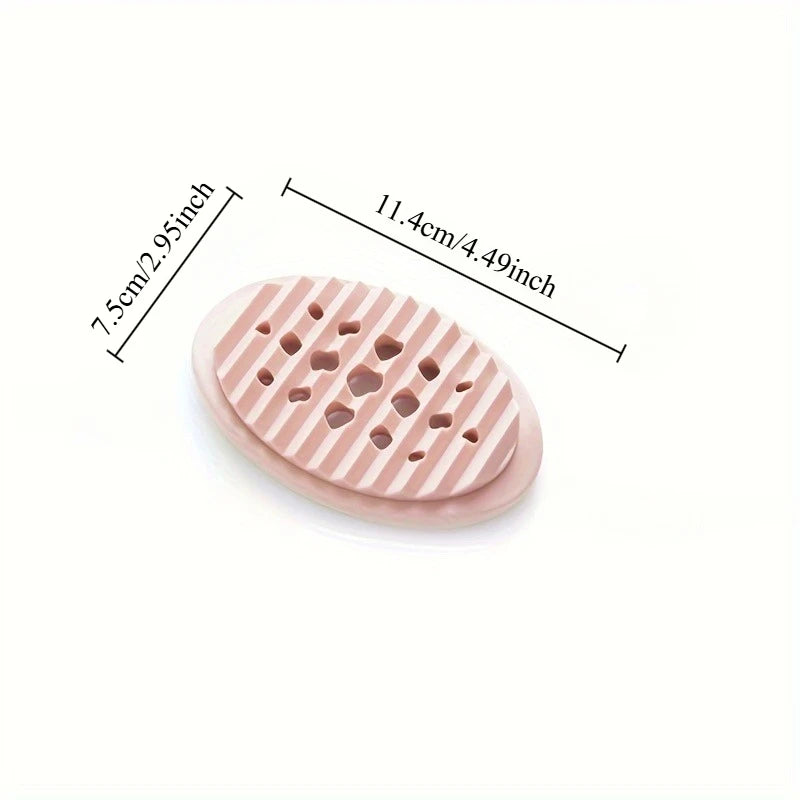 Silicone Soap Dish with Drain Rack & Cleaning Brush Soap Dish Babs
