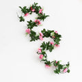220CM Artificial Rose Vine Silk Garland – Wedding & Home Decor Artificial Flower Garland Babs Pink