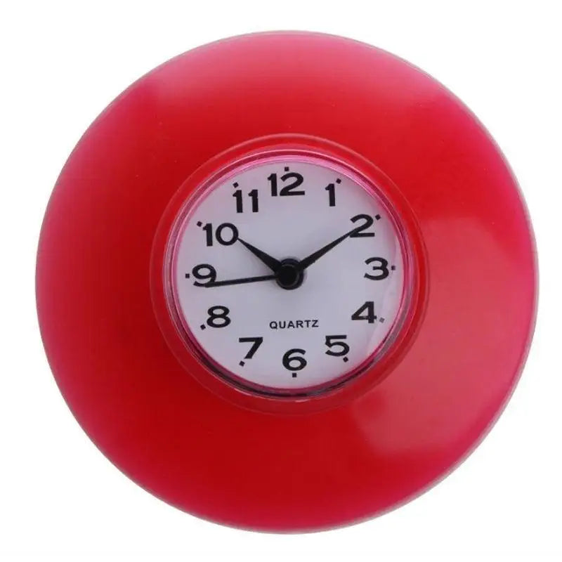 Waterproof Suction Cup Wall Clock – Kitchen & Bathroom Suction Cup Wall Clock Babs Red