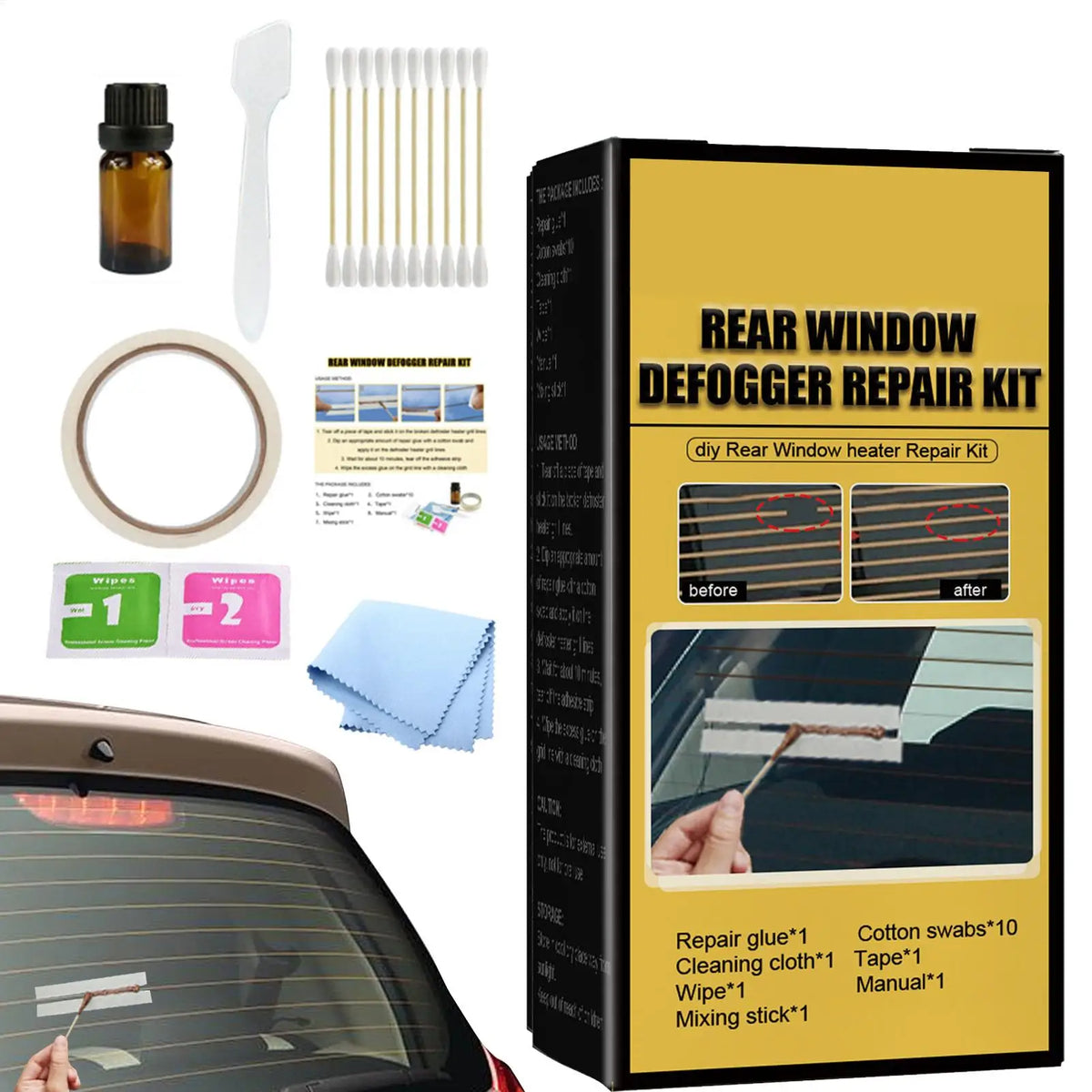 Car Rear Window Defogger Repair Kit – Fix Defroster Grid Lines Defogger Repair Kit Babs
