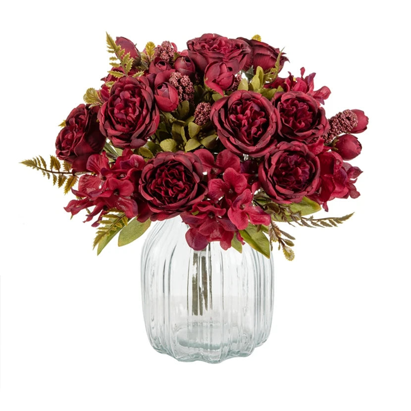 32CM Silk Peony Hydrangea Artificial Flower Bouquet | Home Decor Artificial Flower Bouquet Babs