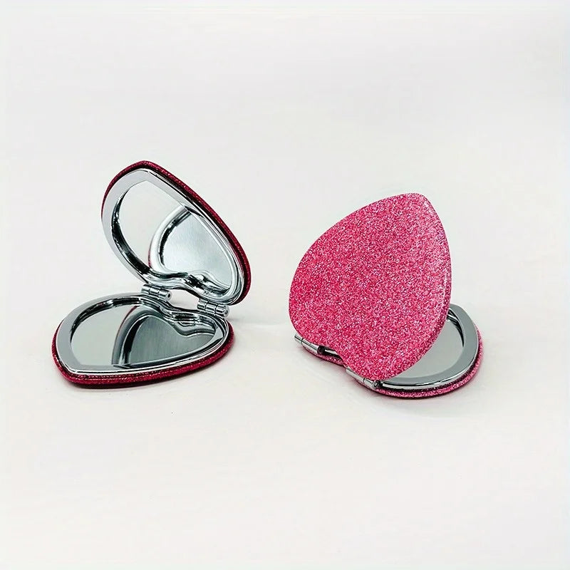 Heart Shape Double-Sided Portable Makeup Mirror | Gift Compact Makeup Mirror Babs