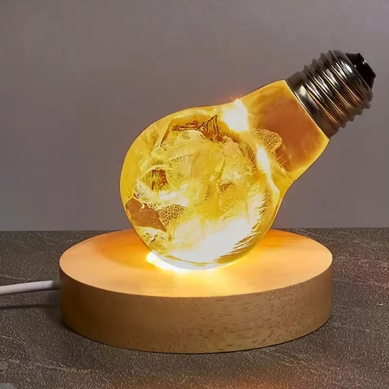 Wooden LED USB Night Light Display Stand – Desktop Lamp Base LED Display Lamp Base Babs