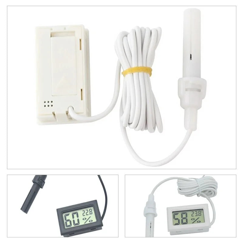 Mini LCD Hygrometer Thermometer with Probe – Beehive & Fridge Digital Hygrometer Thermometer Babs