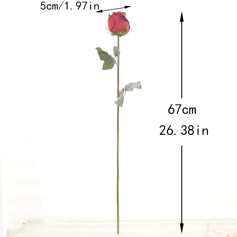 67cm Silk Burnt Edge Rose Branch – Autumn Artificial Flower Artificial Flower Branch Babs