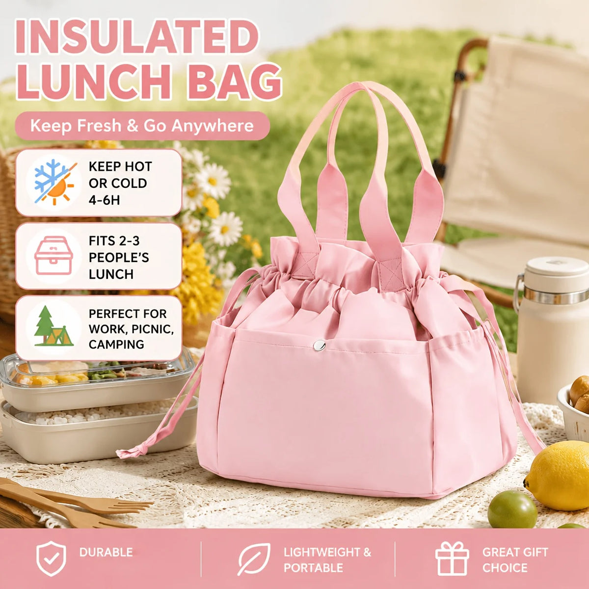 Large Insulated Lunch Bag – Leakproof Thermal Tote for Men & Women Insulated Lunch Bag Babs