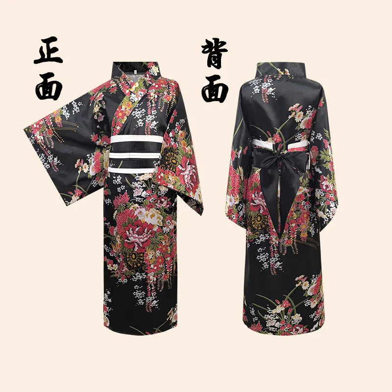 Children's Floral Japanese Kimono Yukata Cosplay Costume Yukata Costume Set Babs