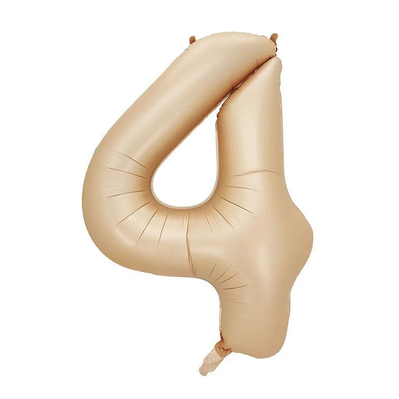 32/40" Cream Foil Number Balloons 1–9 | Party & Wedding Decor Foil Number Balloons Babs Caramel4 40inch