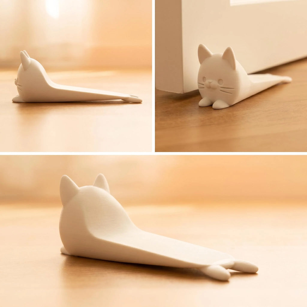 Cute Cat Door Stopper – 3D Printed Non-Slip Door Wedge Decorative Door Stopper Babs