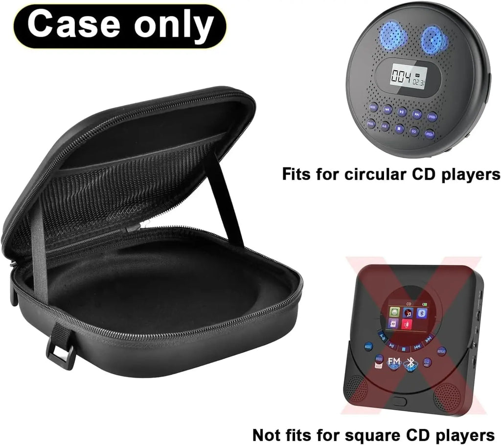 Portable CD Player Case with Belt & Waist Strap | Travel Bag CD Player Carry Case Babs