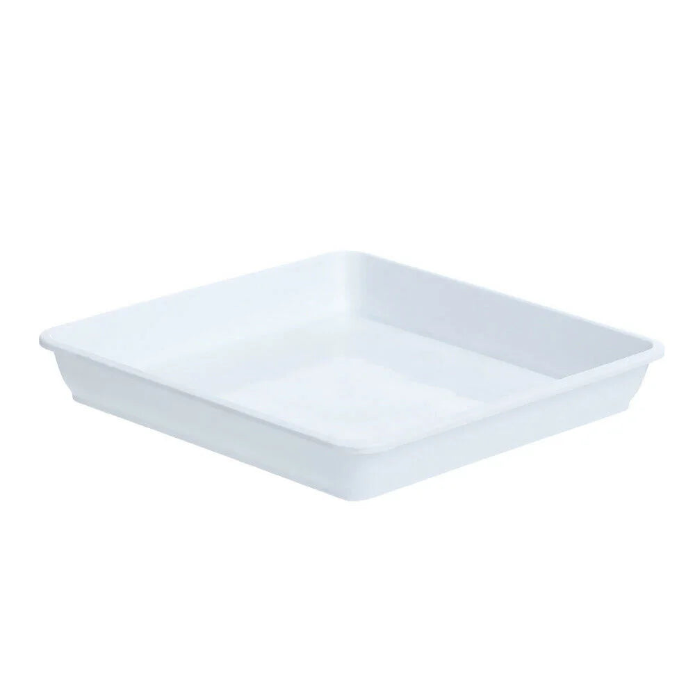 PP Plastic Flower Pot Drip Tray – Deformation-Resistant Saucer Plant Drip Tray Babs white-30 x 30cm