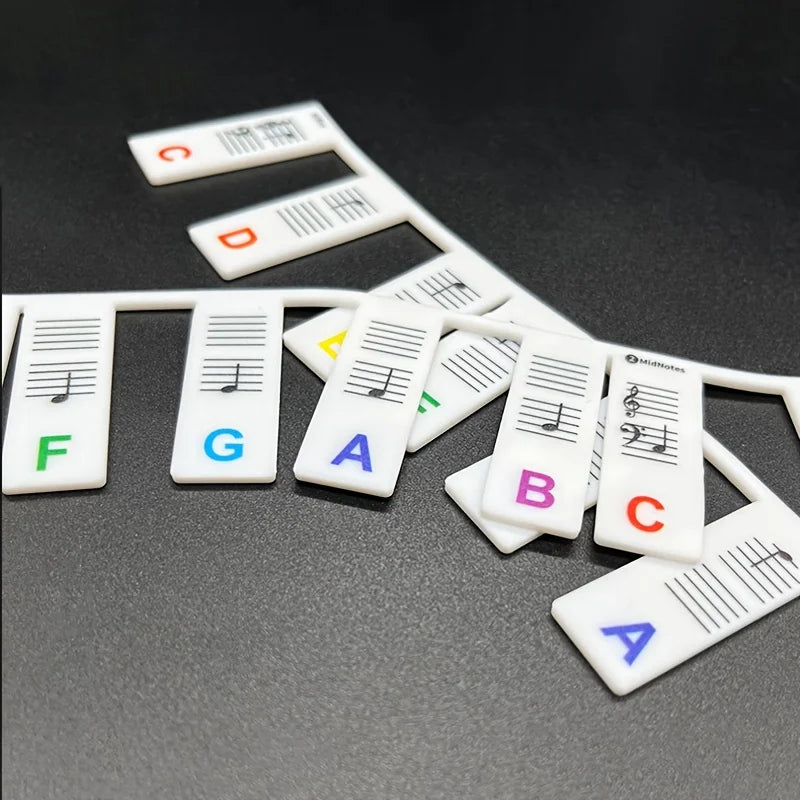 88-Key Silicone Piano Note Label Stickers – Removable & Reusable Piano Key Stickers Babs