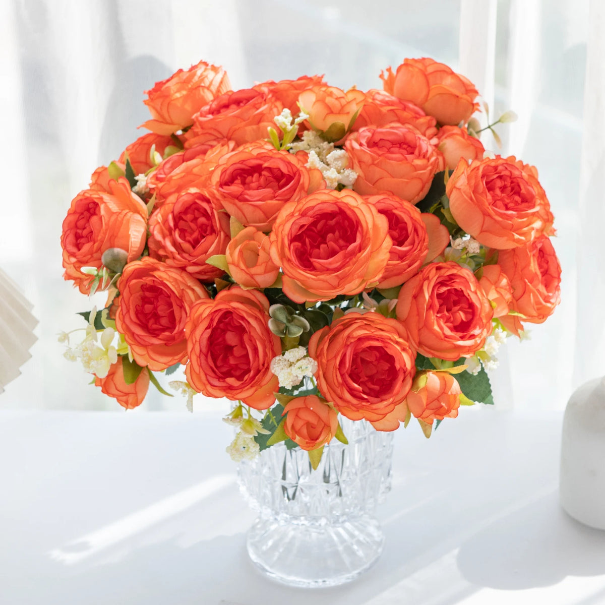 Artificial Silk White Peony Stems – Wedding & Home Décor Artificial Silk Flowers Babs