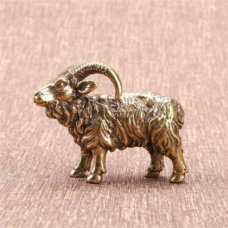 Solid Brass Hyena Figurine – Vintage Miniature Desk Ornament Brass Figurine Babs