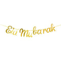Eid Mubarak Glitter Banner – Star Moon Paper Bunting Garland Party Banner Garland Babs Style6