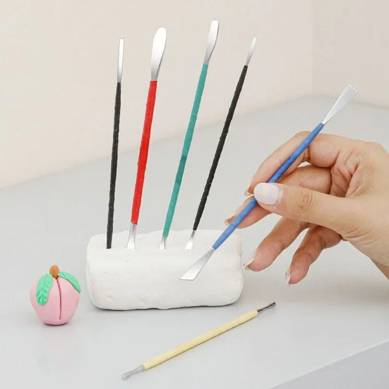 6-Piece Metal Pottery & Clay Sculpting Tool Kit Clay Sculpting Tools Babs