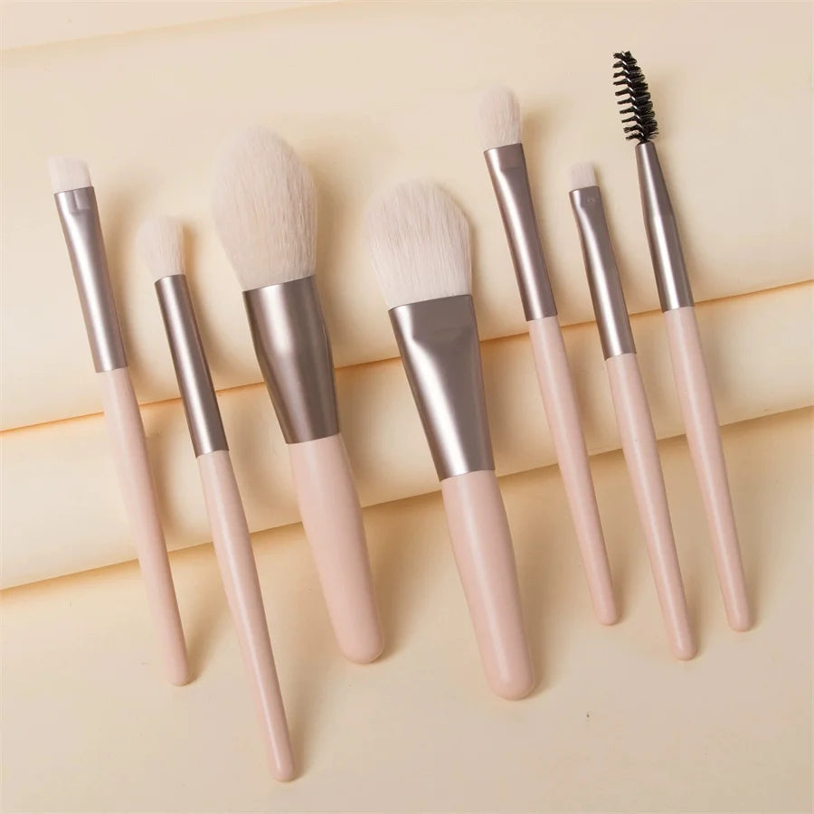 8-Piece Macaron Mini Makeup Brush Set – Soft Portable Kit Makeup Brush Set Babs