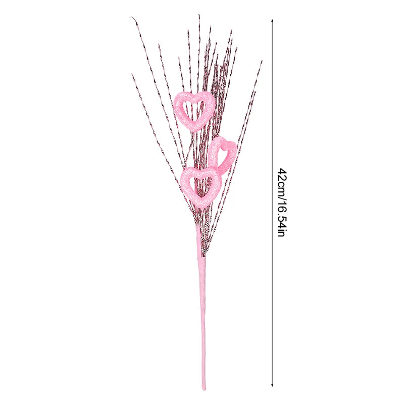 Artificial Heart Berry Picks Flower Stems – Wedding & Home Décor Artificial Floral Picks Babs C 1pcs