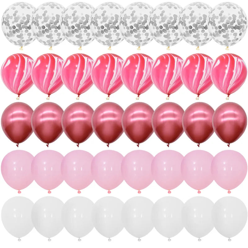 40Pcs Blue Balloon Set – Marble, Metallic & Confetti Party Décor Party Balloon Set Babs Set7 Other