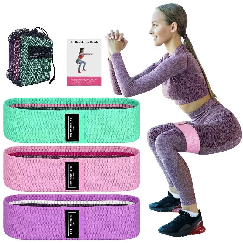 3-Pack Yoga Squat Resistance Bands – Butt Lift Stretch Belts Resistance Bands Set Babs