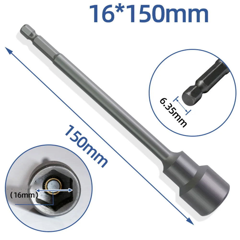 150mm Magnetic Hex Nut Driver Socket Wrench Extension 6–19mm Socket Wrench Extension Babs 16mm
